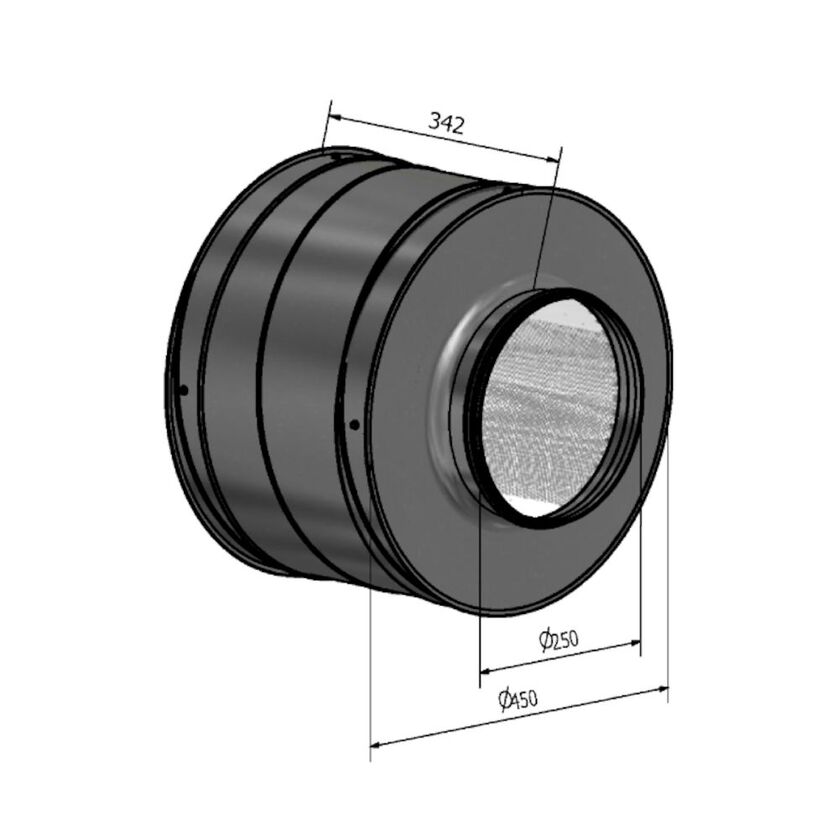 LJUDDÄMPARE E90 HCF-C 100 MM STENULL 250 300 MM