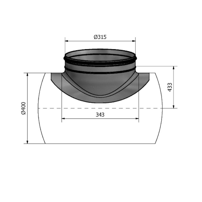 PÅSTICK HPS SF 1.4404 400-315 MM