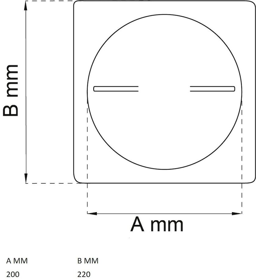 TALLRIKSVENTIL ALU 200X200 MM