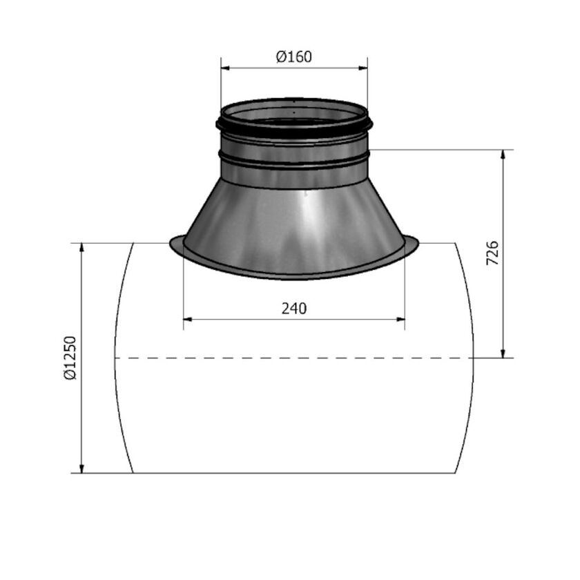 PÅSTICK HPSR MED RADIE FZ 1250-160  MM