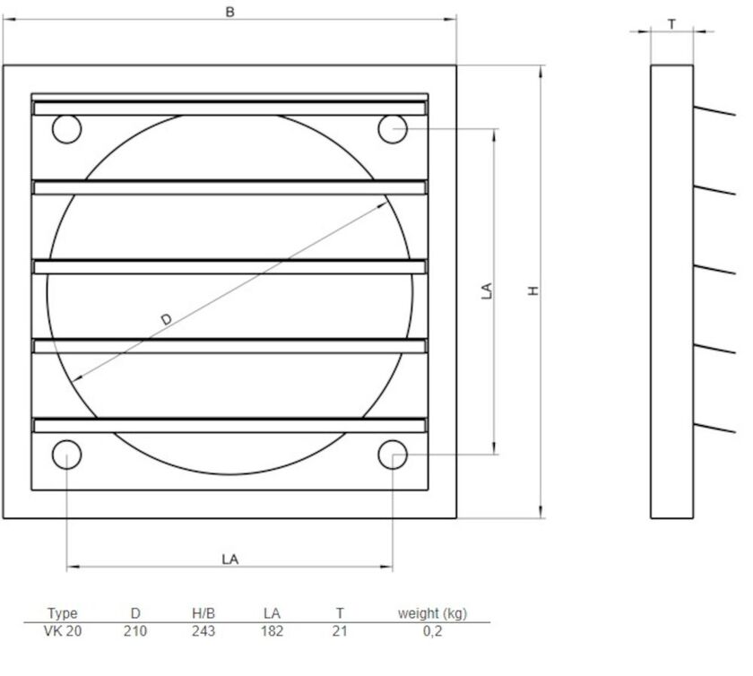 JALUSISLUTARE VK20 GRÅ 200 MM