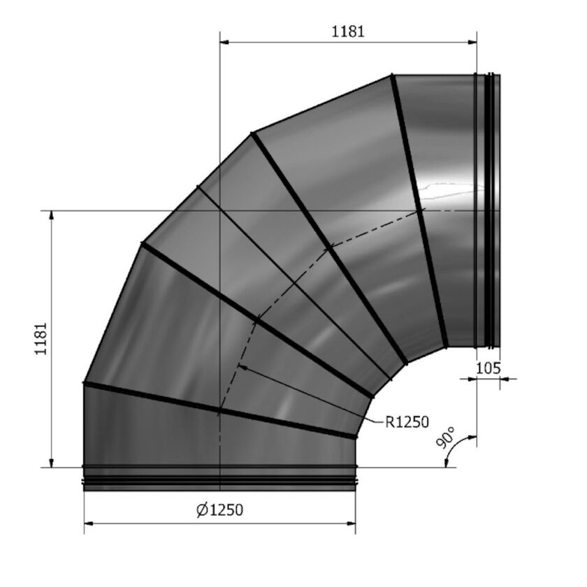 BÖJ HV 90 GR SF 1.4404 1250 MM
