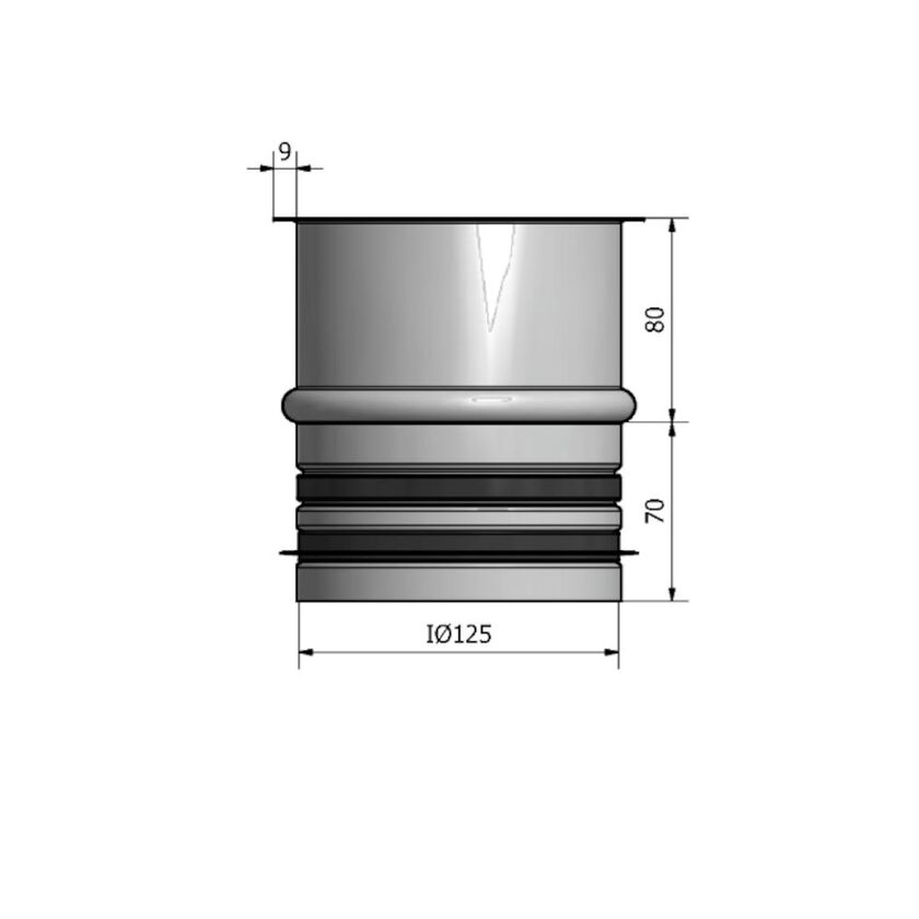INLOPPSRÖR HSKH HEAT NIPPEL 125 MM