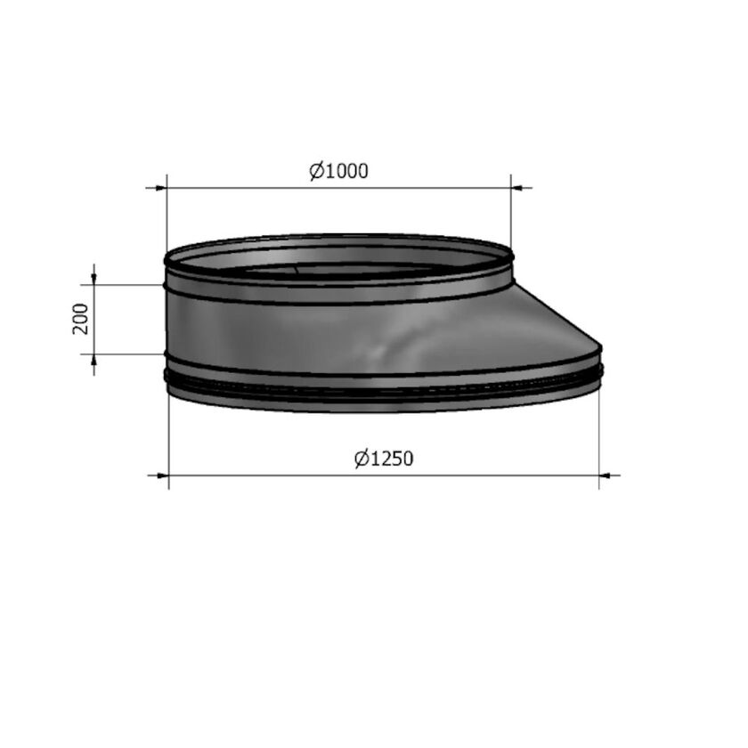 REDUKTION HFB NIPPEL-NIPPEL SF 1.4404 1250-1000 MM