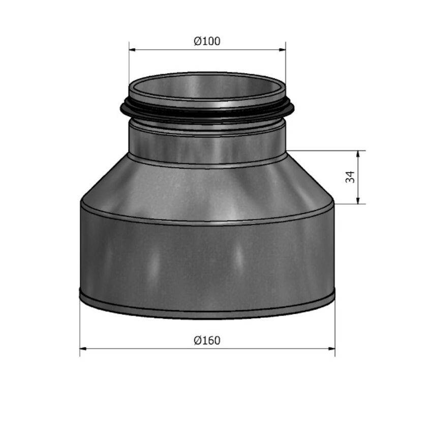 REDUKTION HFCM MUFF-NIPPEL ZM120 160-100 MM