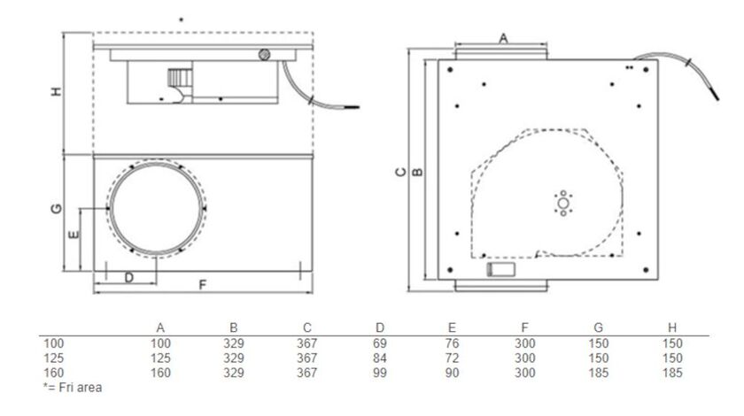 KANALFLÄKT KVK SLIM 100 AC 100 MM