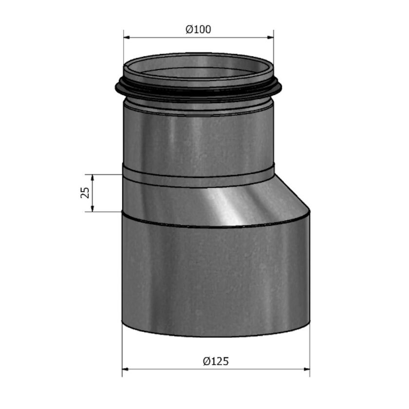 REDUKTION HFBM MUFF-NIPPEL SF 1.4404 125-100 MM