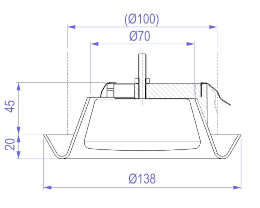 FRÅNLUFTSDON ALFD-B 100 MM PLAST VIT