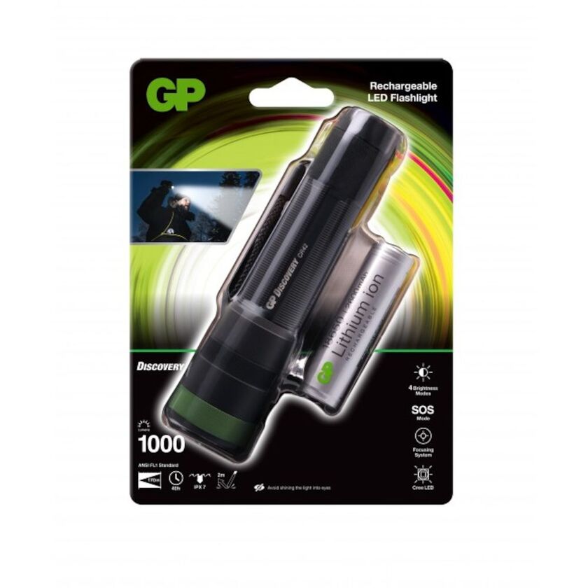 FICKLAMPA GP DISCOVERY RECHARGE 1000LM