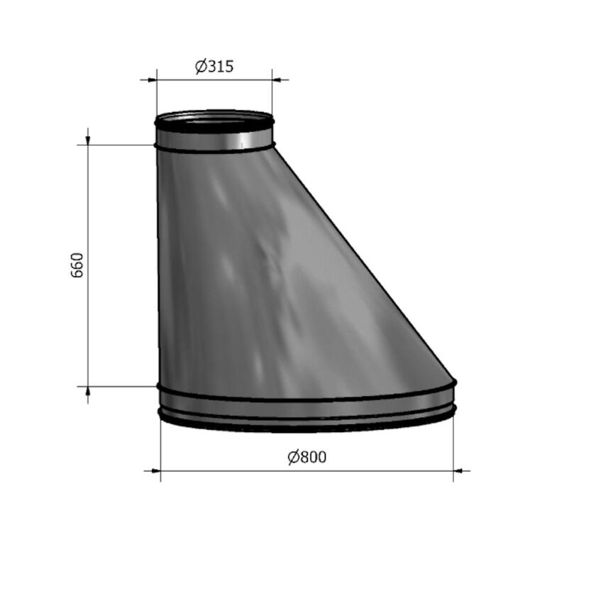 REDUKTION HFB NIPPEL-NIPPEL SF 1.4404 800-315 MM
