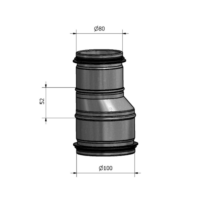 REDUKTION HFB NIPPEL-NIPPEL SF 1.4404 100-80 MM
