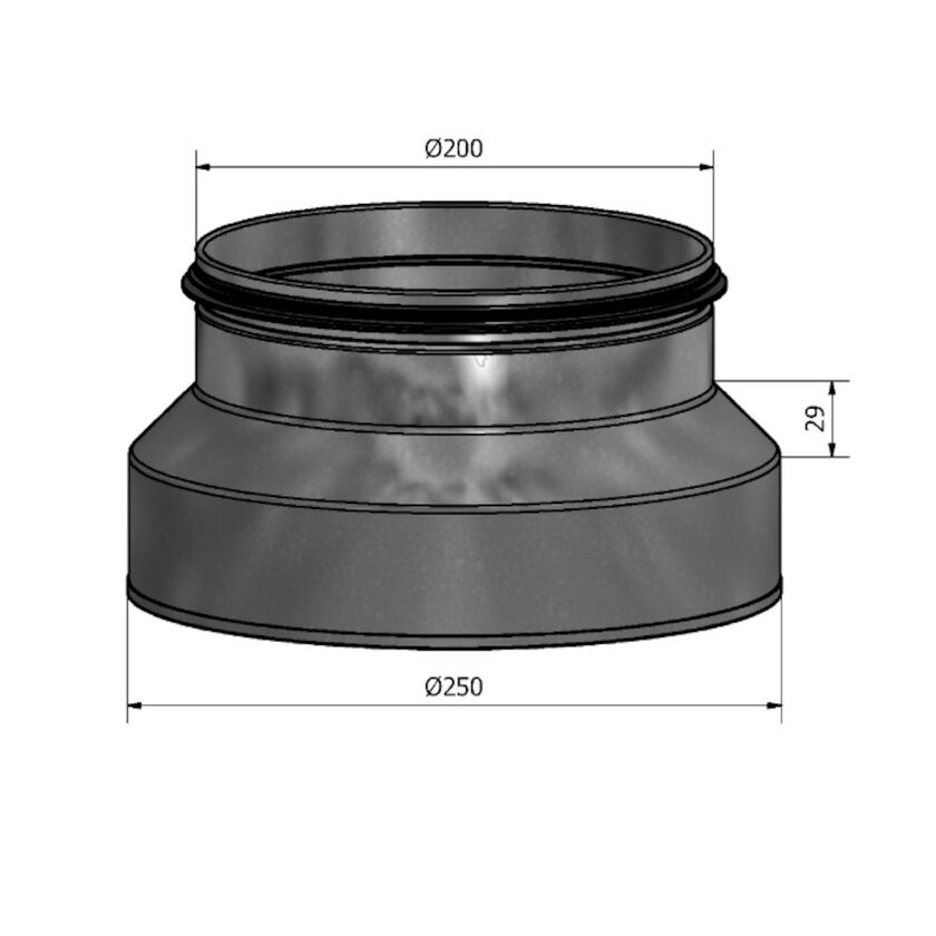 REDUKTION HFCM MUFF-NIPPEL FZ 250-200 MM