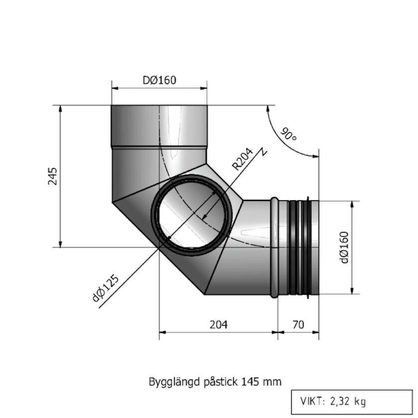 RENSBÖJ HVH HEAT 90 GR STOS HÖGER 160 MM