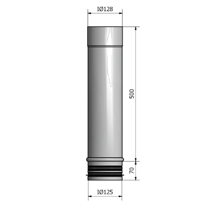 RÖR HELSVETSAT HRH HEAT 125 MM 500 MM