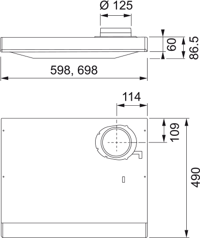 KOLFILTERFLÄKT 1292B SPIRIT VIT 70 CM