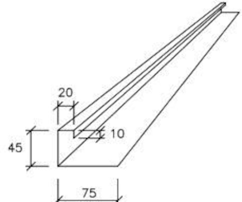 ANSLUTNINGSPROFIL PLANNJA TILL CD45 GALV 45X75 MM