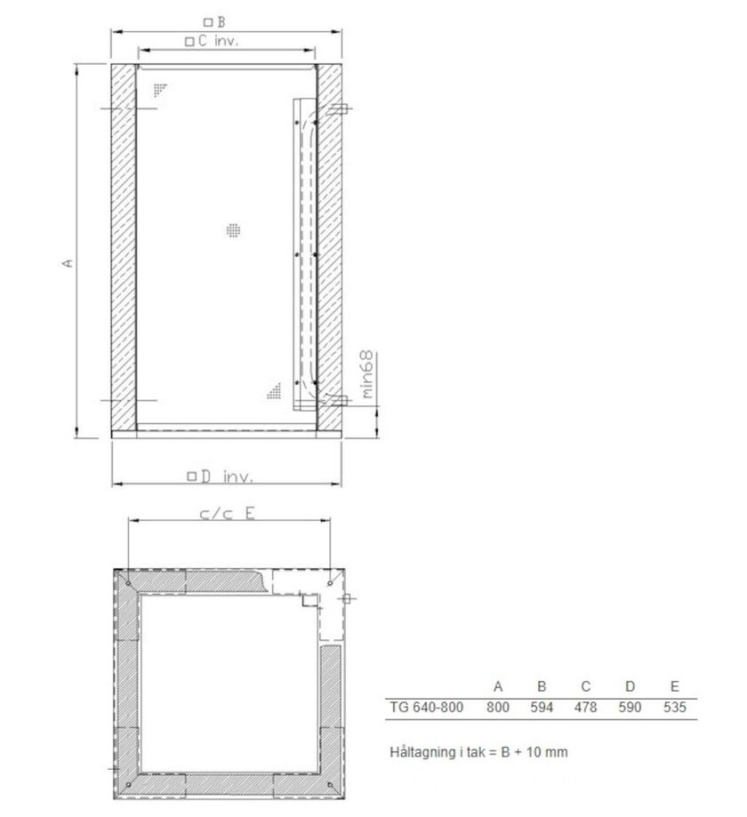 TAKGENOMFÖRING TG 640-800 MM