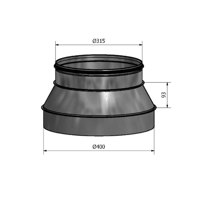 REDUKTION HFCM MUFF-NIPPEL FZ 400-315 MM