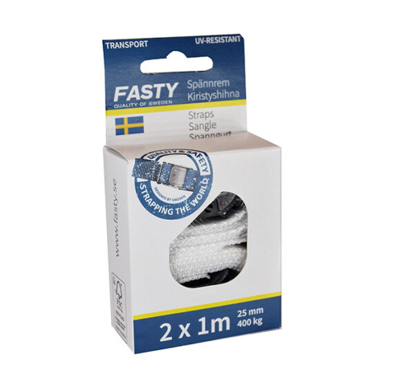 SPÄNNREM FASTY VIT 1 M 2-PACK