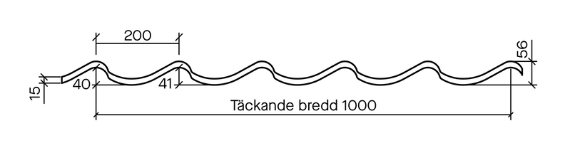 TAKPANNA PLANNJA ROYAL HC SVART 01 2900X1000X0,6MM