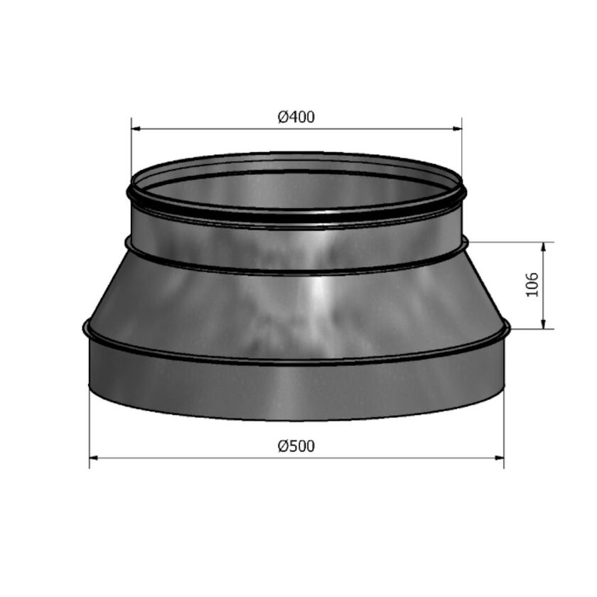 REDUKTION HFCM MUFF-NIPPEL FZ 500-400 MM