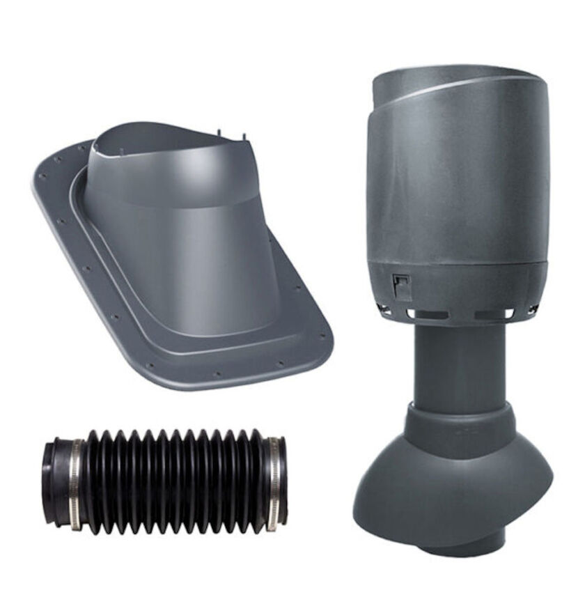 VILLALUFTSPAKET FLOW GRÅ SLÄT PLÅT-PAPP 110 MM